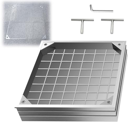 Couvercle de puits alu 600x600 mm parfait pour intégrer une trappe sur la terrasse