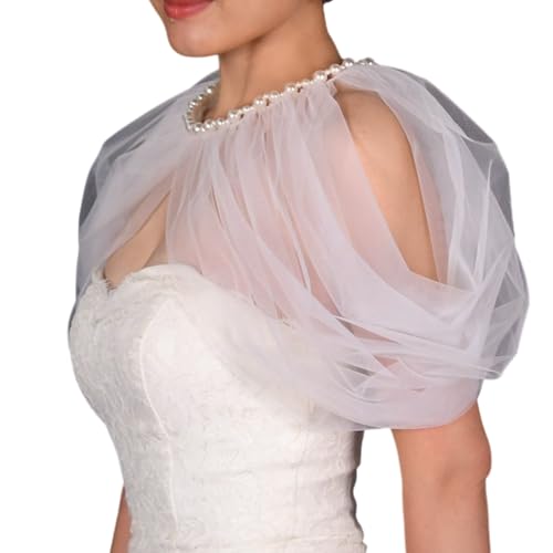 Tulle Shawl Shoulder Covering Bride Shoulder Wrap Capes Shawl for Wedding Evening Costume