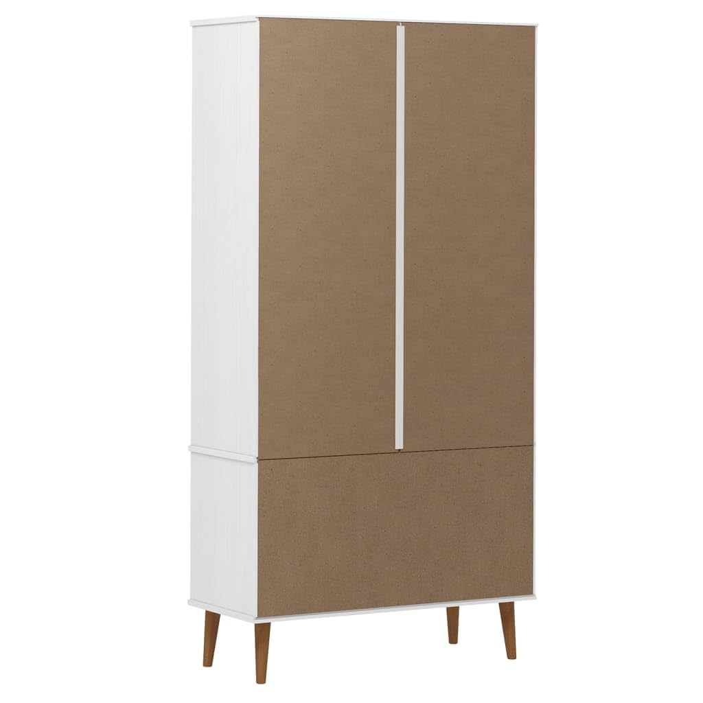 vidaXL Vitrina Estantería Almacenamiento Compartimentos Puertas Cajones Armario Aparador Sala de Estar Hogar Madera Maciza de Pino Blanco