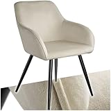 tectake® Sedia Sala da Pranzo Effetto Velluto, Sedia Soggiorno con Morbida Imbottitura, Se...