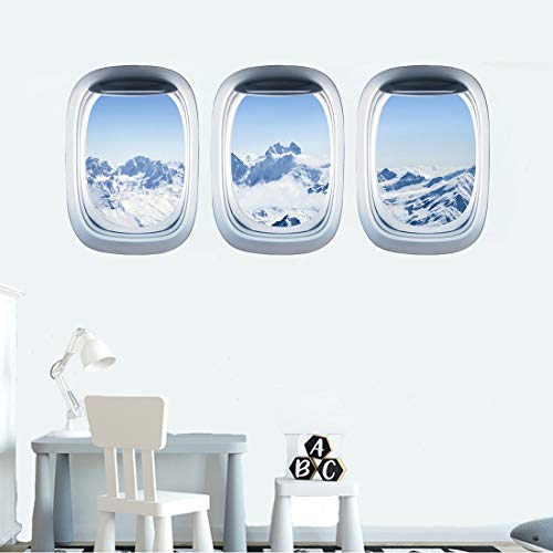 Sengter 3Pcs Winter Wonderland Decorations 3D Wallpaper Snow Mountain Wall Art Removable Wall Murals Waterproof Wall Decor Wall Decals Winter Decorations For Home Living Room Bedroom Office #TOP2