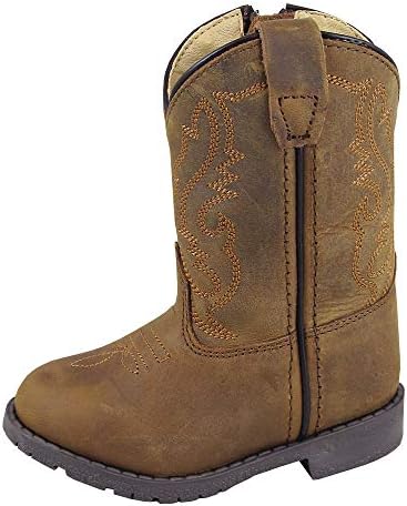 Smoky Mountain Boots | Hopalong Series | Toddler Western Boot | U-Toe | Genuine Leather | TPR Sole & Walking Heel | Man-Made Lining | Distressed Design
