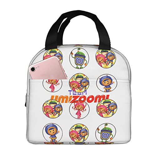 CONPELSON Lunch Bags Team Anime Umizoomi Insulated Lunch Tote Reusable Portable Lunch Box for Outdoor Office Picnic 8.5 X 8 X 5 in