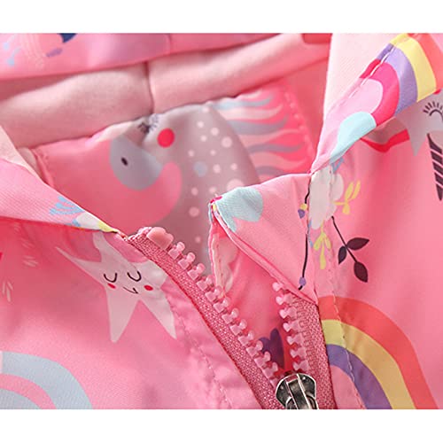Fedpop Toddler Fall Jackets Girls Spring Unicorn Windbreaker Outerwear Lightweight Coat Long Sleeve Casual Hoodie 2-8 Years #TOP3