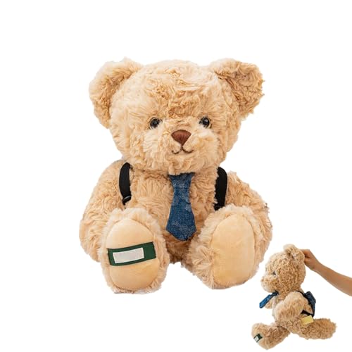 Ours en peluche pour chambre d'enfant : doudou tout doux avec sac à dos pour les voyages en voiture
