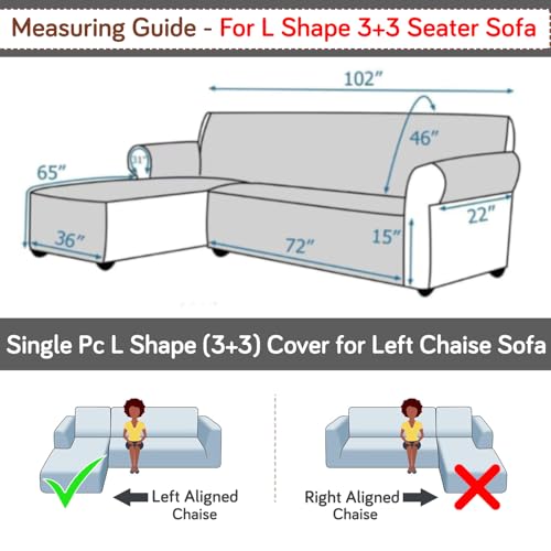 Image of HOKIPO 'Elira Series' Water-Repellent Printed Quilted One-Piece L Shape 6 Seater (3+3) Sofa Cover Mat with Left Chaise | Anti-Slip Backing & SecureFit Belt, Multicolor Abstract Geometry (AR-5375-C10)