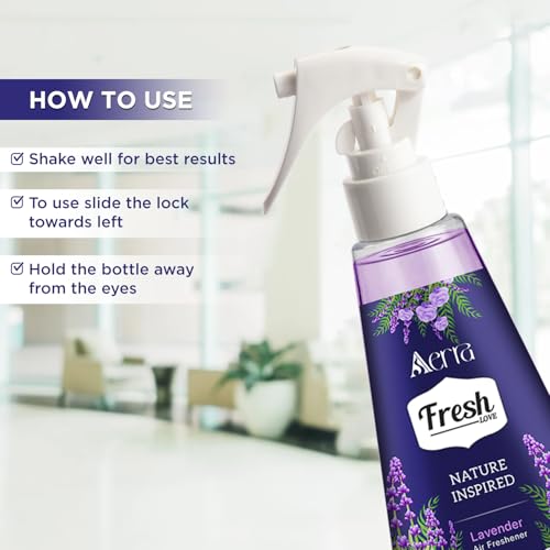 Image of Aerra Lavender & Lemongrass Air Freshener Spray Combo, 2x250ml - Tranquil Zest Edition, 5600+ Sprays for Home, Kitchen, Car, Office, Meditation Space, Non-Aerosol Odor Eliminator