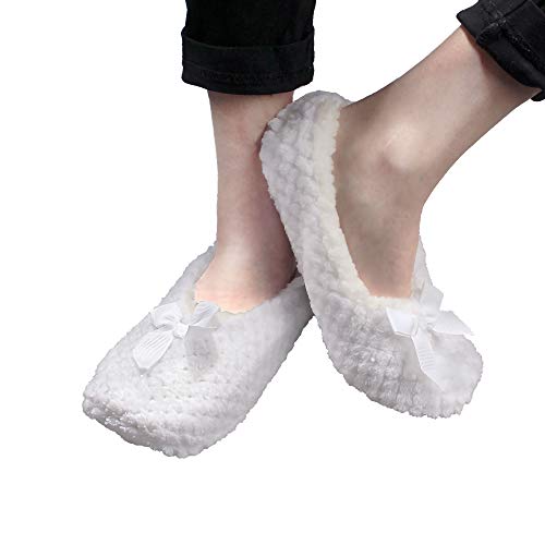 Image of BambooMN Women's Stripe Patterned Non-Slip Lined Travel Home Slippers - 2 Pairs