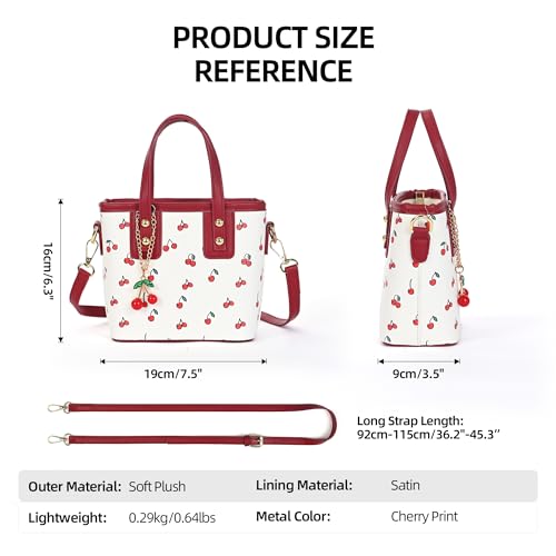 Cherry Purse for Women, Cherry Mini Tote Red Bag Handbag4