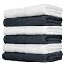 Cleanbear Wash Cloths 100% Cotton Washcloths, 6-Pack Super Soft Facecloths - 13” x 13” (White & Dark Gray)