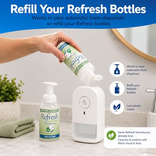 Image of Refresh Liquid Wipe, Toilet Paper Foam (8 Fl Oz, Sensitive Refill)