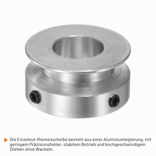 sourcing map Einzelrillen Riemenscheibe Keilriemenscheibe 14mm feste Bohrung 30mm Außendurchmesser Aluminiumlegierung mit Sechskantschlüssel für Bohrmaschine 6mm PU-Rundriemen