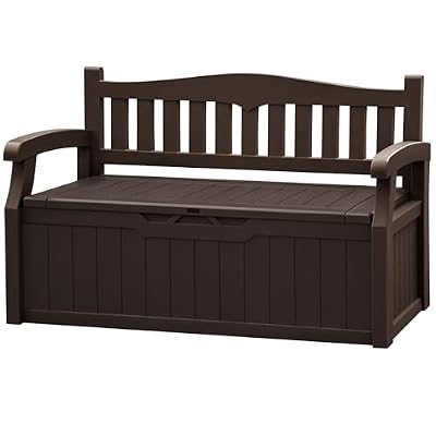 JUMMICO 80 Gallon Resin Outdoor Storage Bench