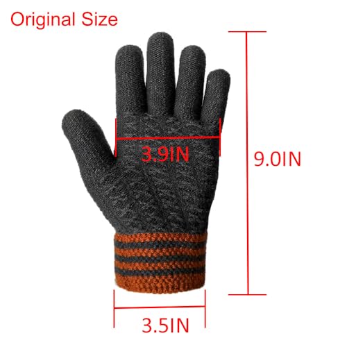 Guanti Invernali Da Uomo, Termici, Spessi, Con Polsino Elastico Antivento, Fodera Calda Per Guida, Corsa, Sport, Attività All'aperto, Grigio, Taglia Unica - 2