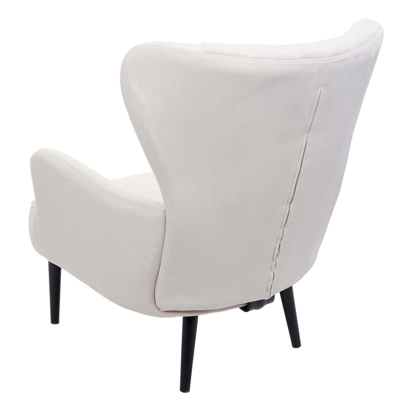 Mendler Lounge-Sessel HWC-K37, Cocktailsessel Polstersessel Sessel, Samt (280g/m²) - Creme-beige