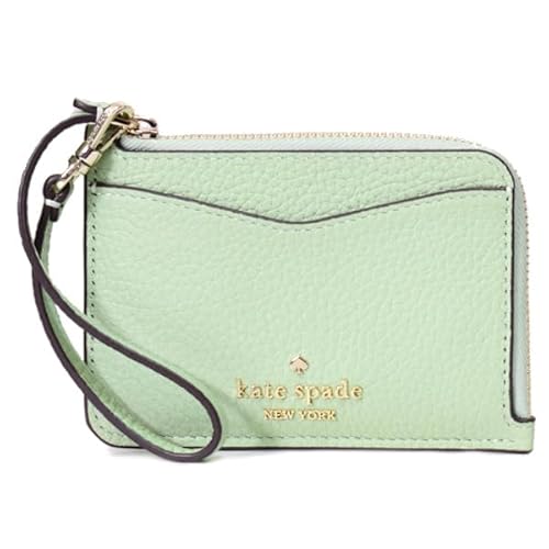 [ケイトスペード] コインケース katespade ぺブルレザー レイラ キーリング付 スモール カードホルダー カードケース リストレット 小銭入れ ビーチグラス WLR00398