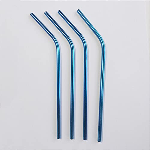 Edelstahl strohhalm 50 Teile/los Edelstahl Strohhalme Wiederverwendbare Gebogene geradetes Trinkhalme für 20 Che 30oz Home Party Bar Zubehör (Color : Blue Bent)