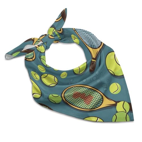 Tennis Racquets And Tennis Balls Silk Scarf for Women Square Hair Neck Scarves Fashion Neck Scarf Soft Satin Headscarf3