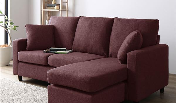 フライミーブラン カウチソファ ワインレッド カウチソファー/ローソファ― 【3人掛け ワインレッド】 約幅176cm