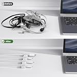 Organisateur de cordons, 6 Pack Magnetic Cable Clips Under Desk Cable Management, Strong Adhesive Cord Holder for Nightstand Kitchen Appliances Car Wall Bureau Téléphone Garde-fils, Blanc cristal