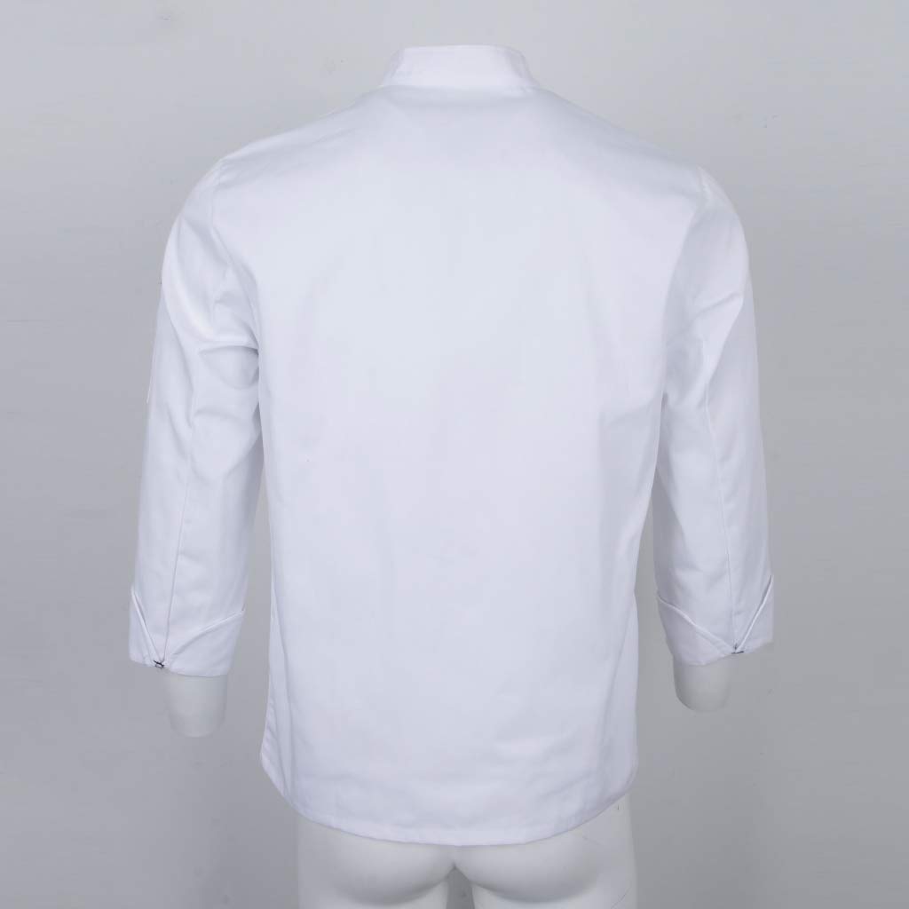 Kochjacke Kurzarm Bäckerjacke Unisex Küche Koch Arbeitskleidung Gastronomie Uniform - Weiß, L