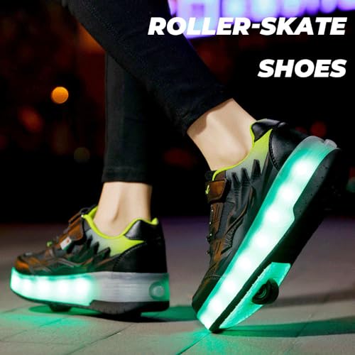 Kids Roller Skates Shoes Sneakers for Boys & Girls, Automatic Retrectable Technical Skateboarding Skates for Sneakers for Girls Boys Novel Gift - 2 Roller4