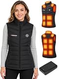 Gokozy Heated Vest Womens with 15 Heating Zones 16000mAh Battery Pack | 15-Zone Heated Vest, 16000mAh PD Fast Charging, Smart 4-in-1 Control, Lightweight Electric Vest for Cycling, Commuting