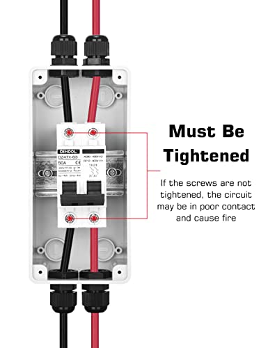 DIHOOL DC Circuit Breaker,DC MCB,Solar Disconnect Switch,50A Isolator(DC12V - DC400V or AC110-400V) with IP65 Waterproof Enclosure - Image 3