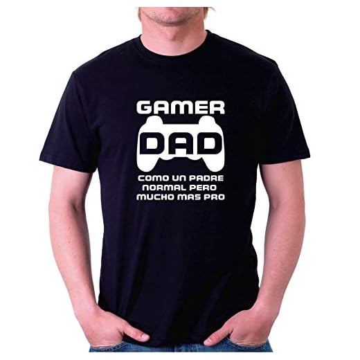 Custom Vinyl Camiseta Dia del Padre Gamer Pad (Negra, L)