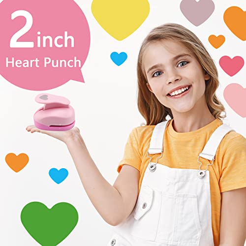 Looneng 2 Inch Heart Punch, 50Mm Heart Lever Action Craft Punch, Heart Shaped Hole Punch For Paper Crafts, Weddings, Cardstock, Gift Wrapping, Greeting Cards And Scrapbooks #TOP1