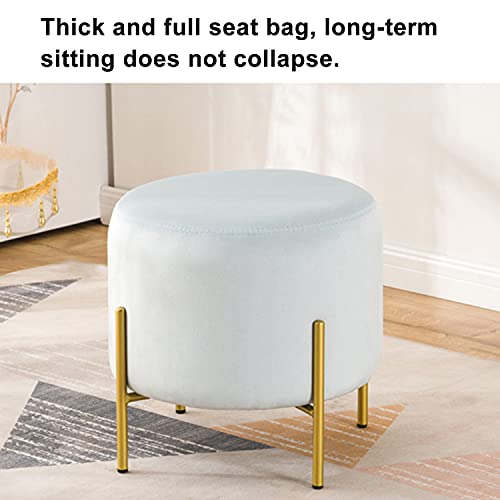 Tabouret Décoratif Rond en Velours Anti-Rayures avec Coussinets Antidérapants - 7