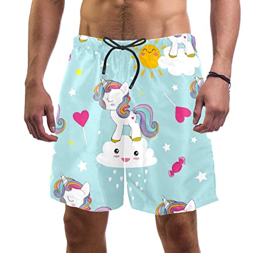 Maillots de bain shorts de plage Yuzheng homme motif nuage licorne
