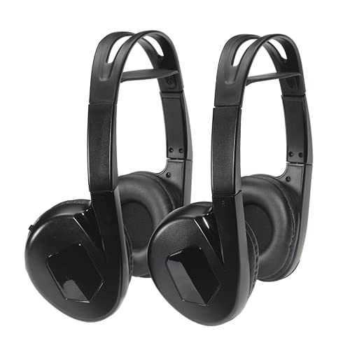 Audiovox VODP10 Overhead Monitors with 2 Wireless Headphones, DVD Players with Three Snap-on Bezels in Black, Shale and Pewter