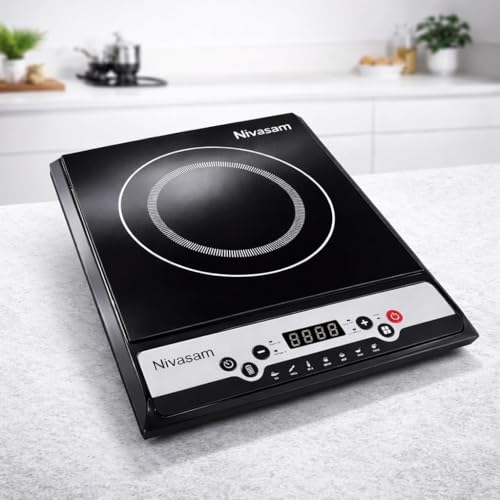 Image of 1600W 2.0 Induction Cooktop with 4-Digit LED Display | Double Ring Coil Heating | Microcrystalline Glass Top | 240 Min Timer | 6 Cooking Modes | 7 Power Levels | Auto Cut-Off Safety