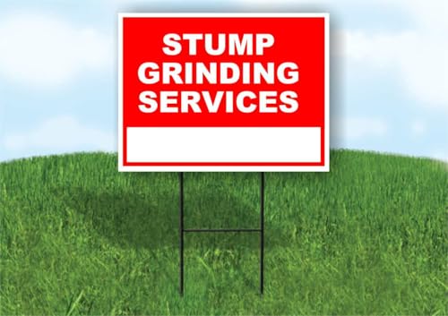 Stump Grinding Services-4 Write On Me Red 18x24 in Single Sided Yard Road Sign w/Stand