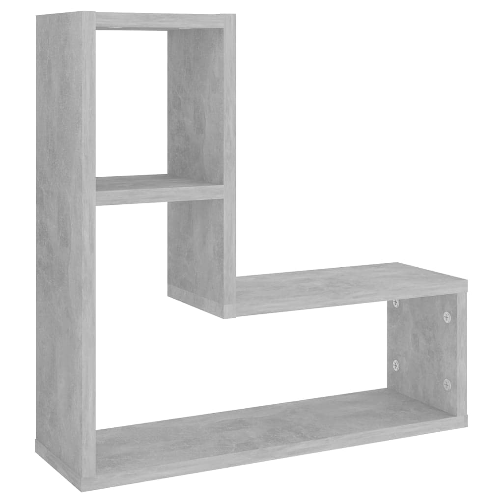 vidaXL Mensole a Muro 2pz Grigio Cemento 50x15x50cm Legno Multistrato