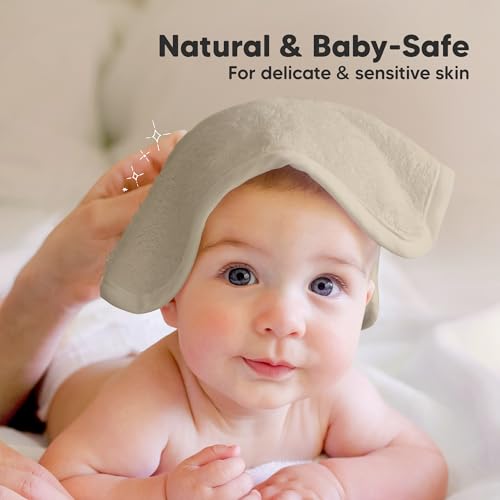 Image of 6-Pack Baby Washcloths - Soft Absorbent Viscose from Bamboo Washcloths for Face, Body, Baby Towels for Newborn, Kids, Toddlers, Infant, Gentle on Sensitive Skin, 10x10 Reusable Face Towels (Hills)