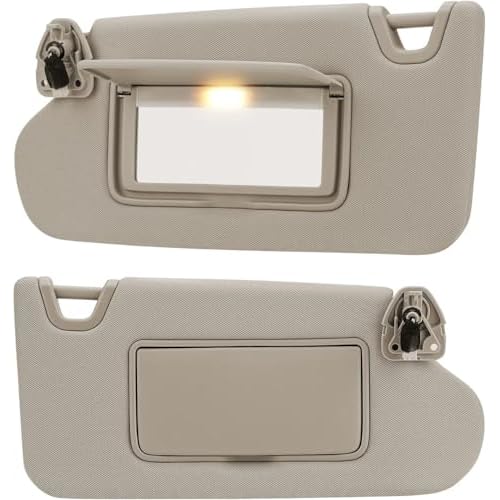 OFHZ Replacement Left & Right Sun Visor with Illuminated Mirror,Compatible for Nissan Altima 2013-2018, Replaces OEM 96401-3TA2A 96400-3TA2A (Beige, Left & Right) Beige Left & Right