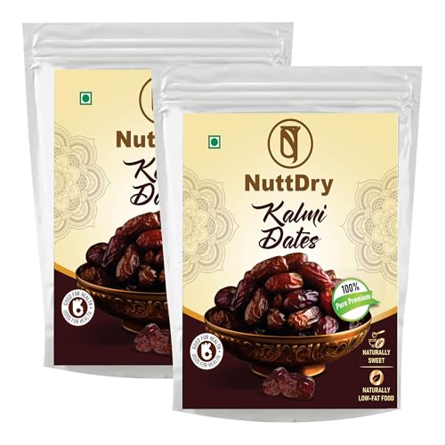 Image of NuttDry Fresh Kalmi Dates Original 400g (200g X 2) | Iron & Fibre Rich Naturally Sweet Without Added Sugar | Dry Fruits & Nuts | All Natural | No Preservatives | Khajur | Khajoor