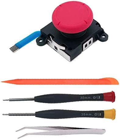 THE TECH DOCTOR Replacement Joy Con Analog Stick for Nintendo Switch Complete With Tool Set (Analog Stick Neon Red)