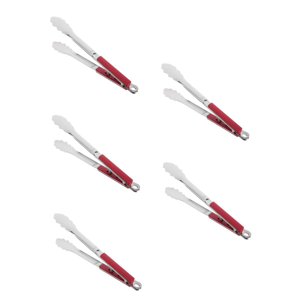 Kisangel 5 Pezzi Clip Di Pesce Alla Griglia Insalate Cucinare Grigliare Lungo Servire Acciaio Pinza Multiuso Griglie Pinze Da Cucina Dovere Cucinando All'aperto Burger Rosso Plastica Abs