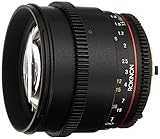 Rokinon CV85M-N 85mm t/1.5 Aspherical Lens for Nikon with De-Clicked Aperture and Follow Focus Compatibility Fixed Lens