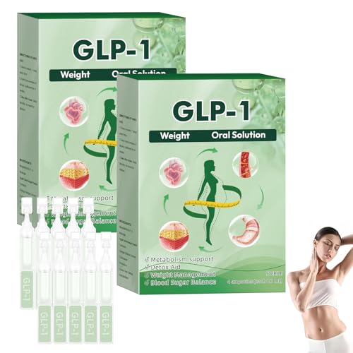 GLP-1 Orale Flussigkeit, nkl. 2x5 GLP 1 Abnehmen Tropfen Oral Losung- Naturliche Pflanzliche Extrakte ,GLP-1 Peptid Komplex Serum，Natürliche Supplement Tropfen für Frauen und Männer