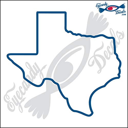 Image of Texas State Outline 6 INCH Decal Sticker Blue