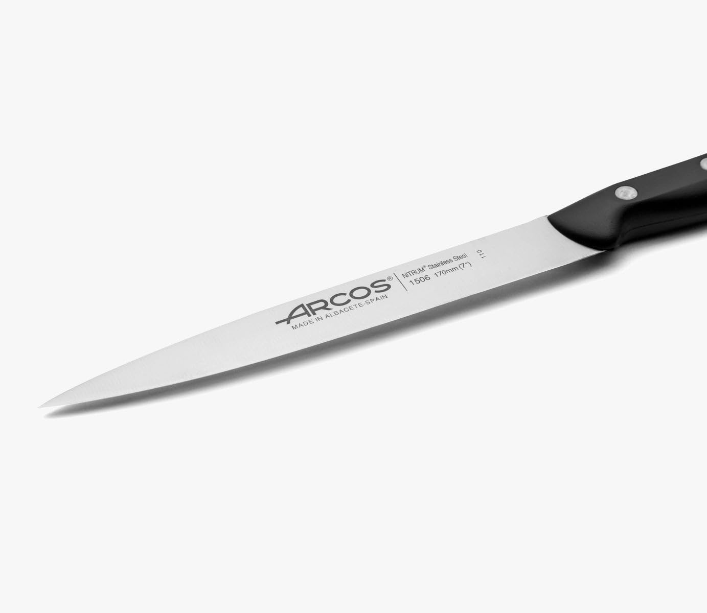 Coltello Per Sogliola Arcos Serie Tango, Lama Nitrum 170 Mm, Manico Nero In Polipropilene - 2
