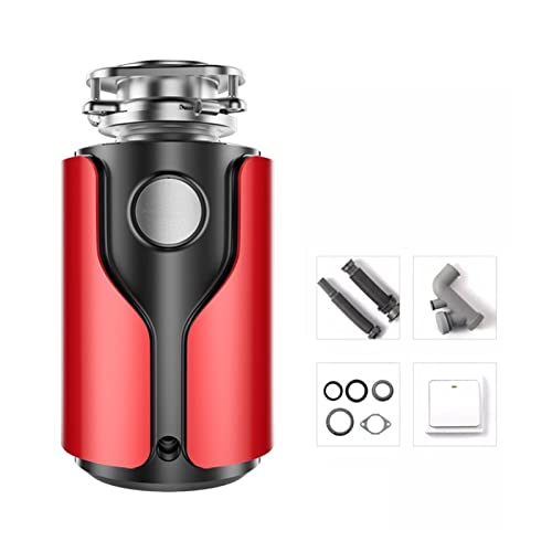 Triturador de Basura, recogedor de Alimentos, triturador de residuos, Interruptor Remoto Inteligente, triturador de Acero Inoxidable, electrodomésticos de Cocina (Rojo)