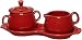 Fiesta Scarlet 821 Sugar and Creamer with Tray