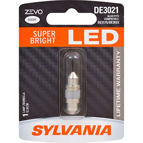 SYLVANIA - DE3021 31mm ZEVO LED Festoon White Bulb - Bright LED Bulb, Ideal for Interior Lighting - Map, Dome, Trunk, Cargo and License Plate (Contains 1 Bulb)