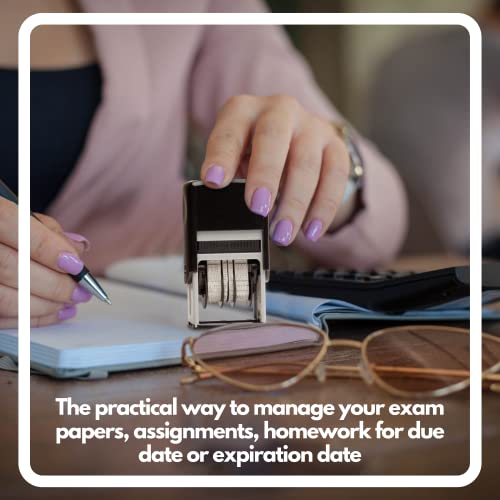 Self Inking Rubber Date Stamp, Refillable And Changeable Ink Pad, Great For Marking Expiration And Due Dates #TOP6