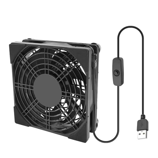 XMSJSIY USB Powered Fan Router Cooling Fan 1800RPM Radiator PC Case Fan 120mm 5V with ON/Off Switch for Router Modem Receiver DVR PlayStation TV Box - 1PCS